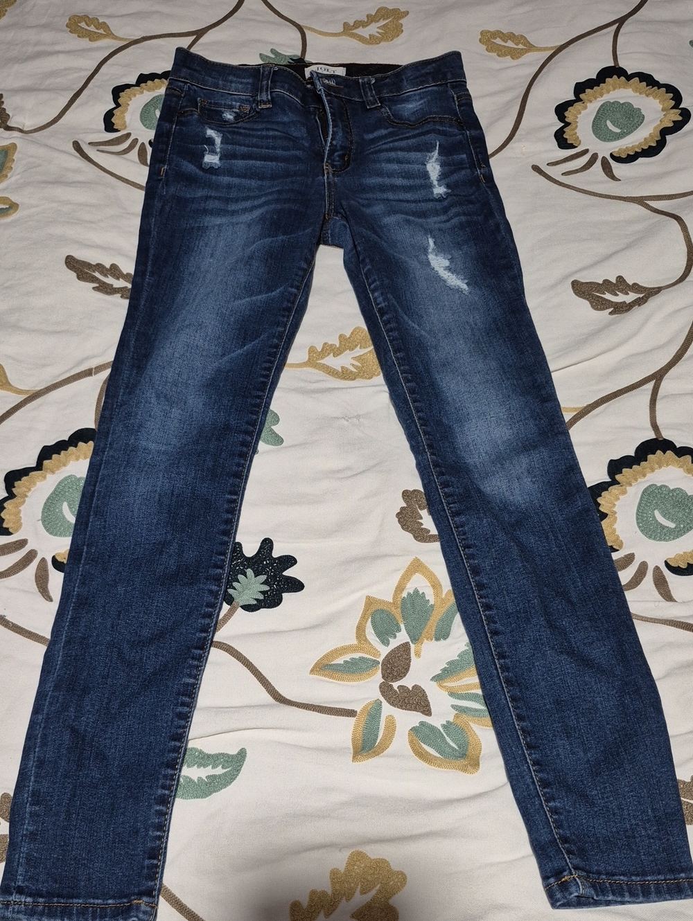 Jolt Dark Blue Distressed Skinny Jeans